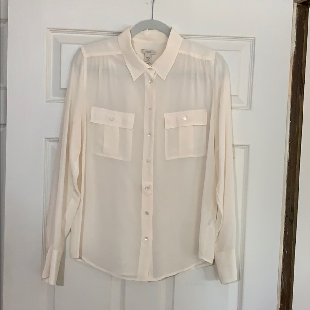 J Crew Long Sleeve Silk Blouse